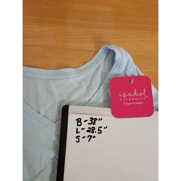 Women's Short Sleeve V-Neck Side Shirred Maternity T-Shirt - Isabel Maternity by - Picture 6 of 7